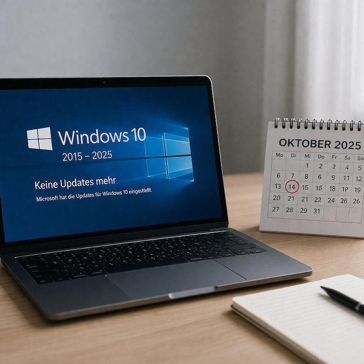 Foto mit Windows 10 Notebook und Kalender